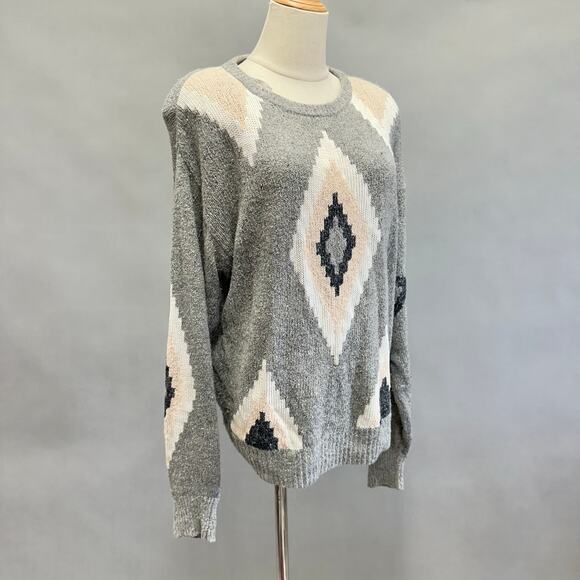 Vintage 80s silk/wool blend gray dolman sleeve sweater size medium - Picture 4 of 14